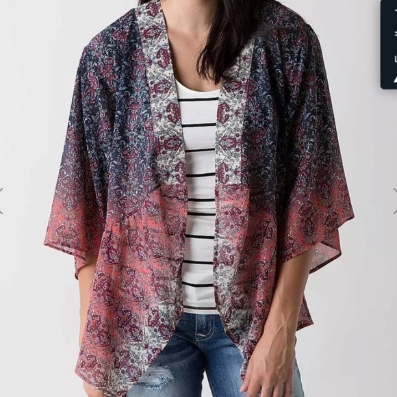 4 for $20 SALE! Taylor & Sage Chiffon Cardigan, Multi Floral Print, Size Small - Picture 1 of 11